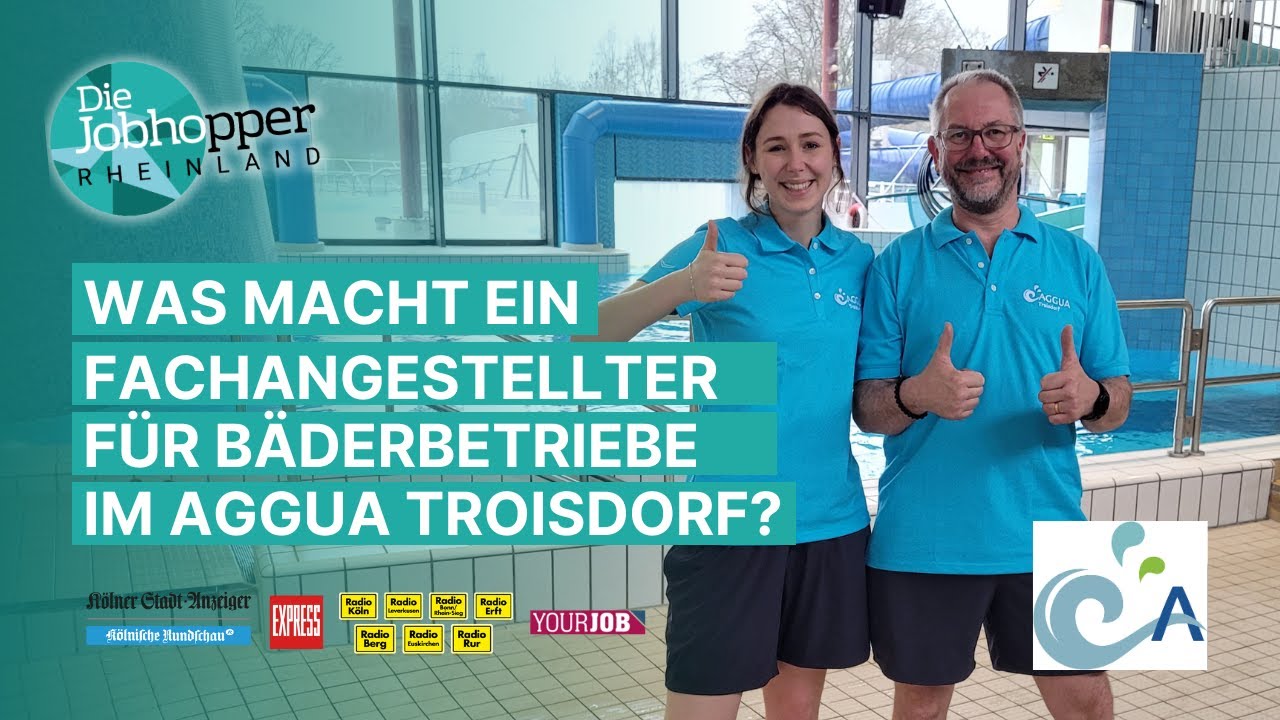 Vorschaubild für das Youtube-Video, welches einen Tag hinter den Kulissen im Aggua Troisdorf zeigt.